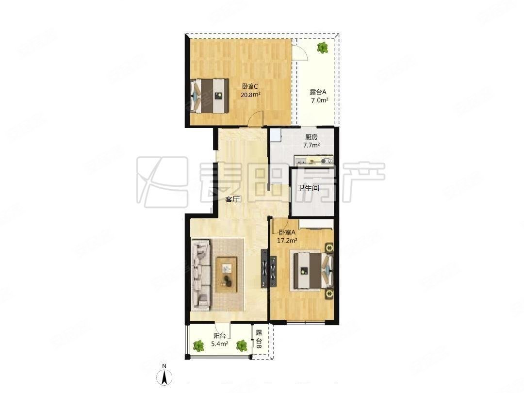 海淀西四环地铁口10米两居室 层高三米八,兰德华庭二手房,849万,2室2