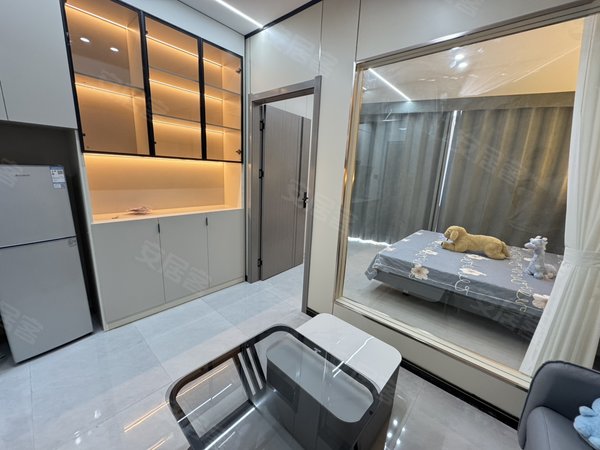 金华东阳东阳江北兴平东路115号楼人民路轻轨站 盛世豪门 落地窗一级空调 超大一室一厅带投影出租房源真实图片