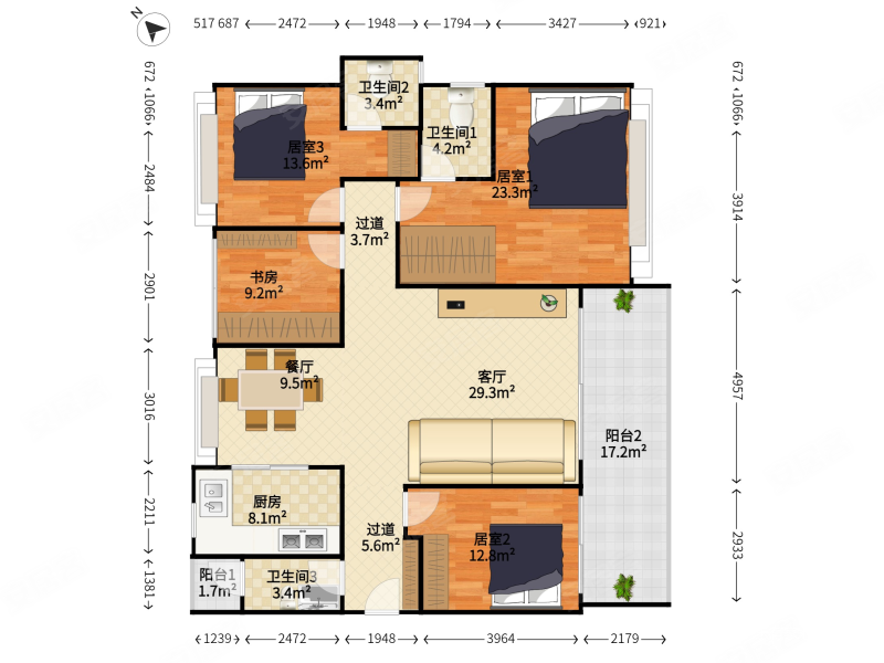 博林天瑞南北通透户型,无遮挡看山景,满五  仅契税
