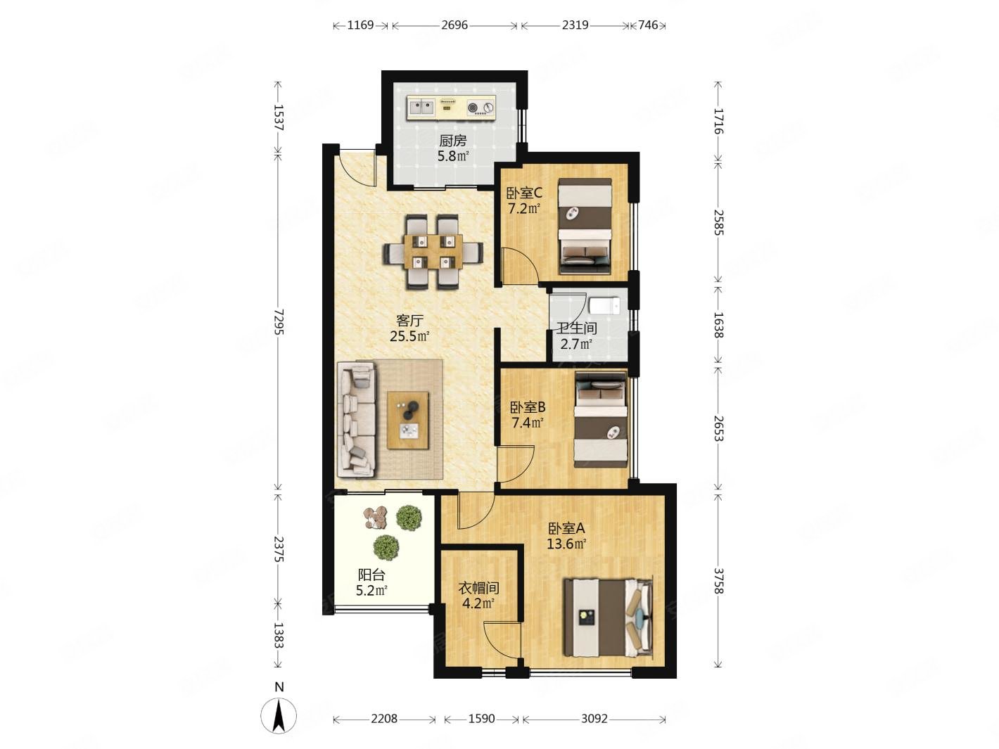 合能洋湖公馆(一期) 高楼层采光充足 商品住宅 出行方便