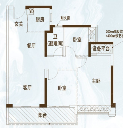 阳光水岸雅居3室2厅2卫95.83㎡南北91万