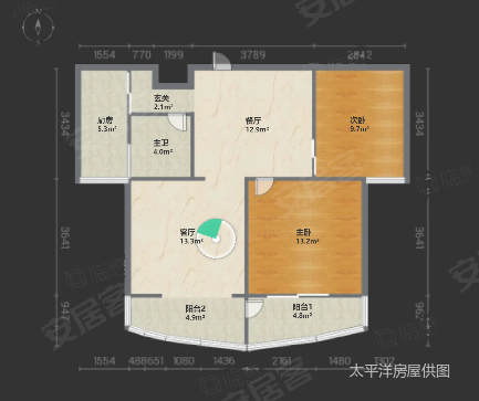 和源名城2室2厅1卫80.55㎡南北248万