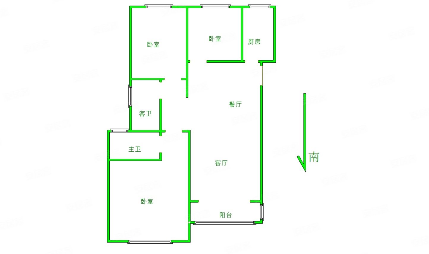 有钥匙随时看,滨河御景苑二手房,105万,3室2厅,2卫,131.