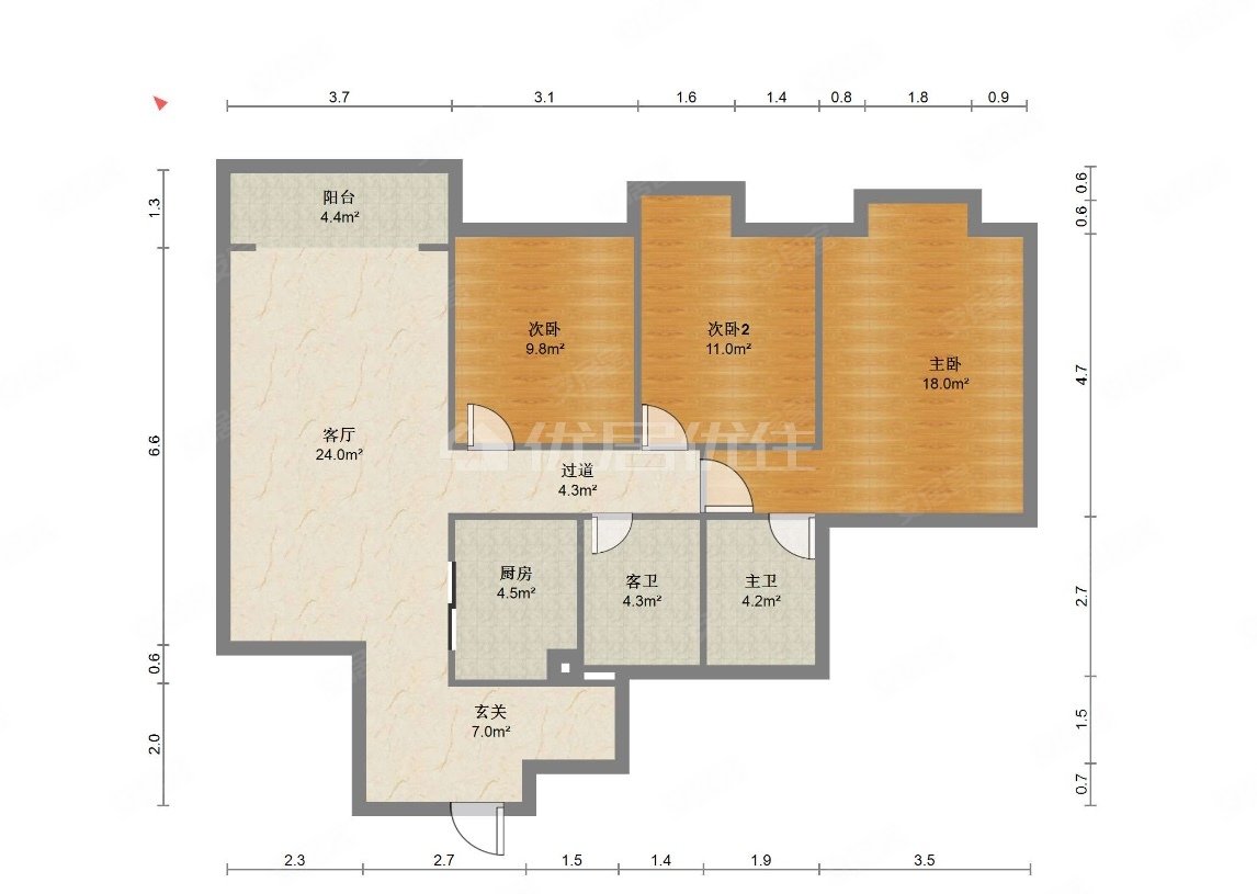 正元清水湾3室2厅2卫115㎡南62万