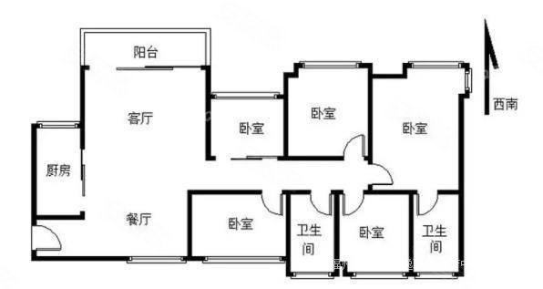 国际明珠4室2厅2卫174㎡南北240万