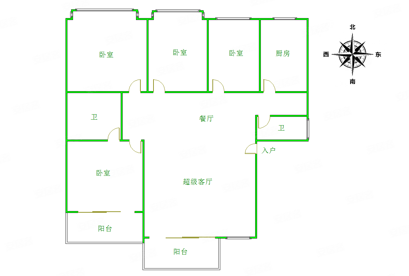 凤舞家园4室2厅2卫136㎡南北215万