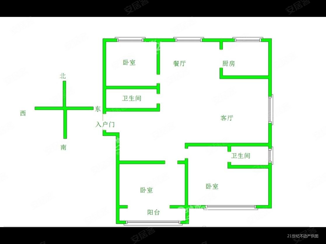 华夏时代花园3室2厅2卫138㎡南北102万