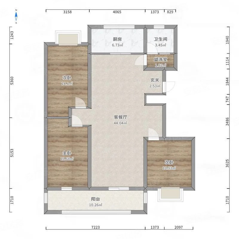 金正大新天名都3室2厅1卫140㎡南北78万