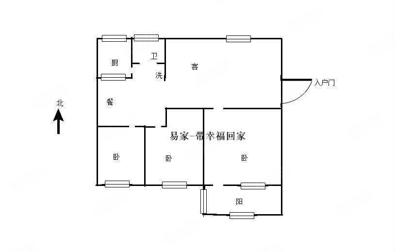 华新小区3室2厅1卫101㎡南北87万