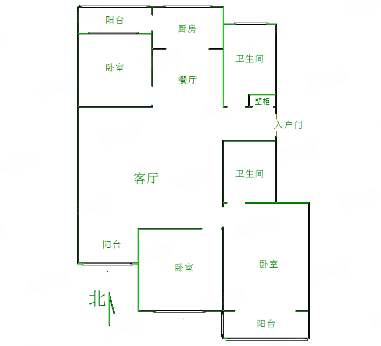建设家园3室2厅2卫131.5㎡南北138万