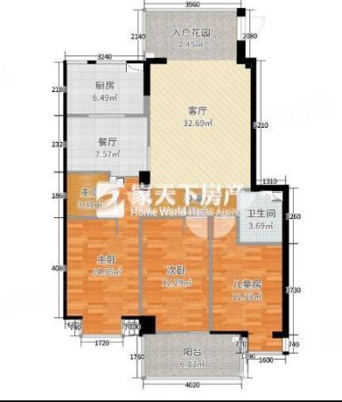 新城丽景B区3室2厅2卫96.8㎡南北115万