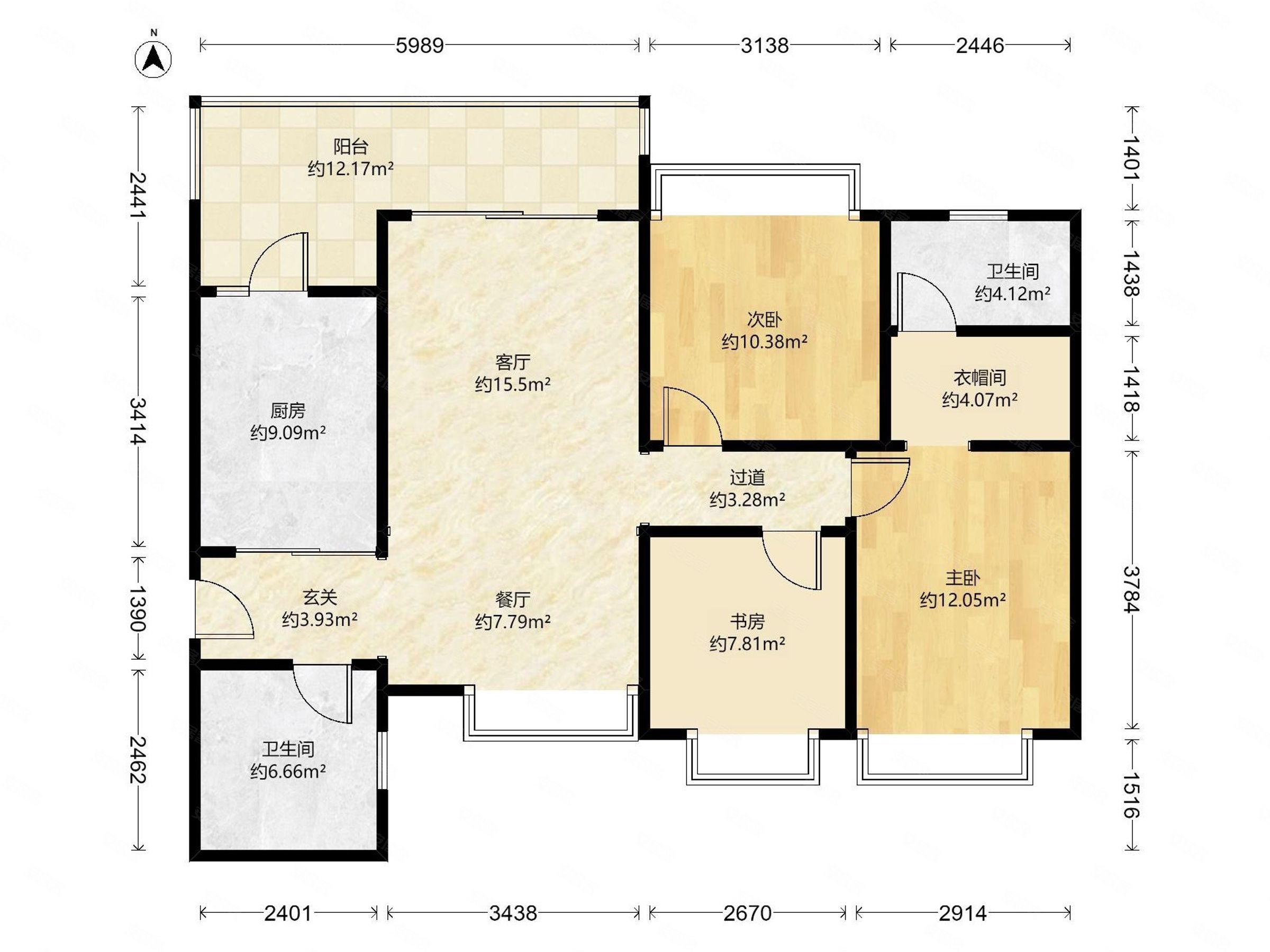 恒大城135平三室,南北通透,婚房装修,随时看房