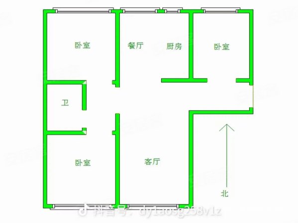 中和香堤湾3室1厅1卫119㎡南北88万