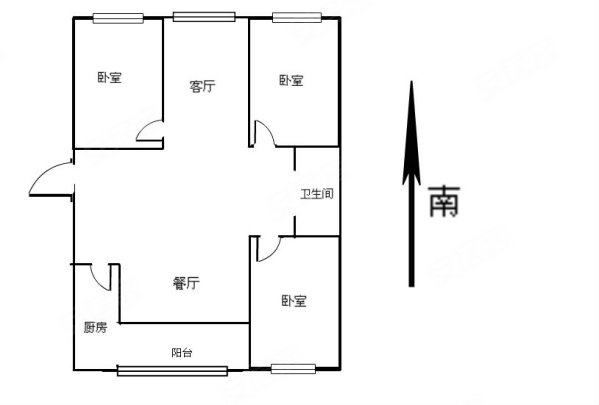 昊辰苑3室1厅1卫110.73㎡南北115万