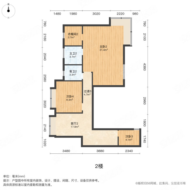 聚豪华庭6室3厅4卫238.61㎡南310万