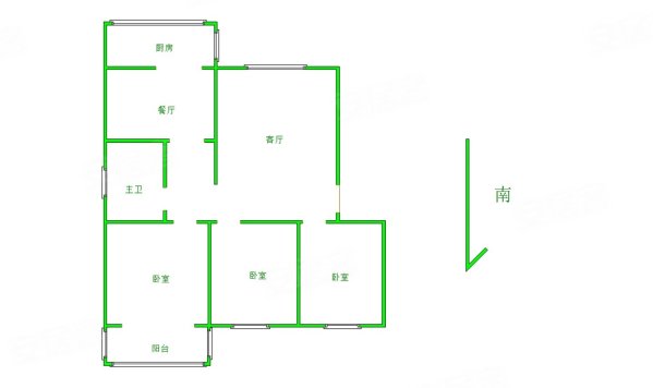 北方社区3室2厅2卫103㎡南北69万