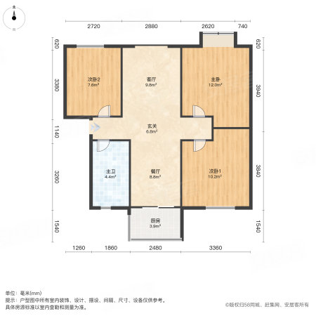 曹园小区3室2厅1卫97.71㎡南85万