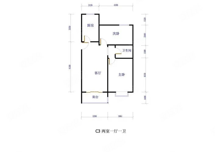 世纪紫新城2室1厅1卫83㎡南36万