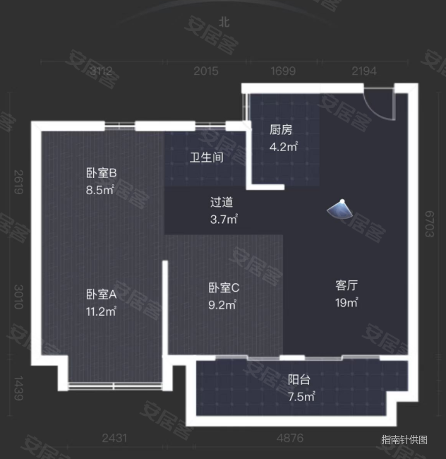 耀悦云庭3室2厅1卫83㎡南北79.8万