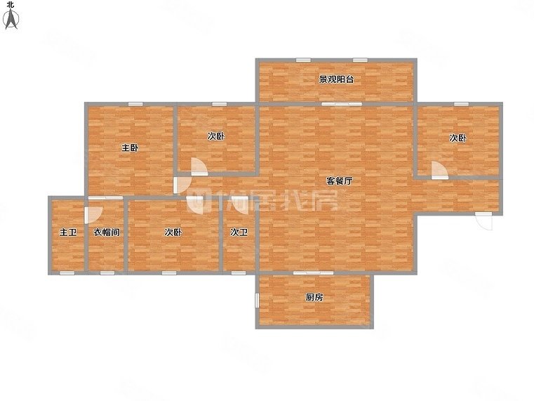 莱茵湖畔4室2厅2卫125㎡南北135万