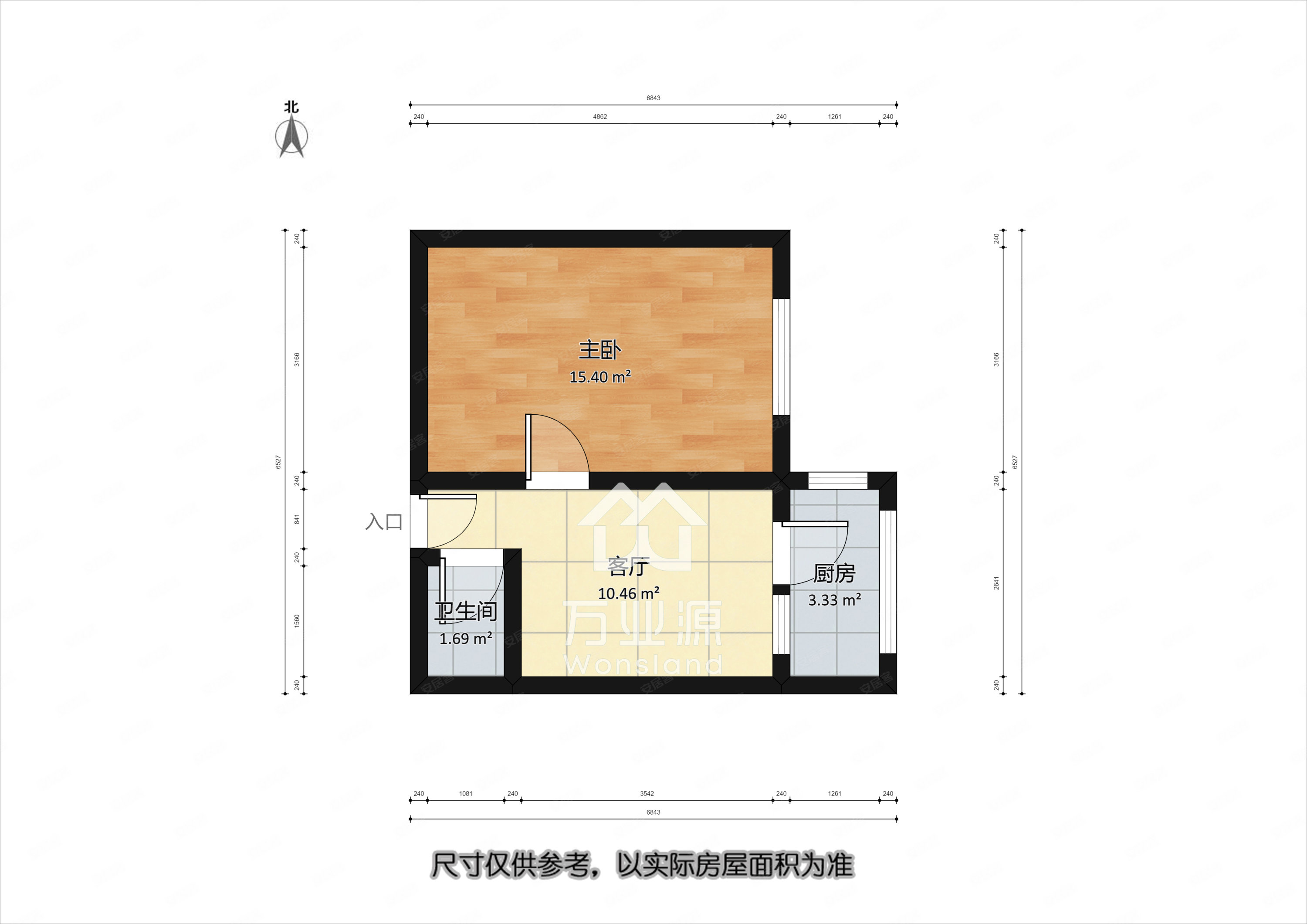 花园西街小区1室1厅1卫40㎡西62万