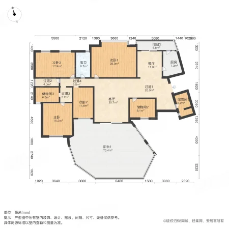 滨湖世纪城福徽苑4室2厅1卫245.92㎡南北388万