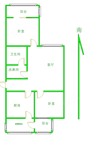 湖南小区(南区)2室1厅1卫88.3㎡南北138万