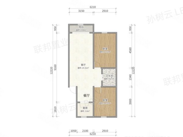 包头东河铁西欣愿佳园包暖房源采光好，南北通透，业主诚意出租两室的房出租房源真实图片