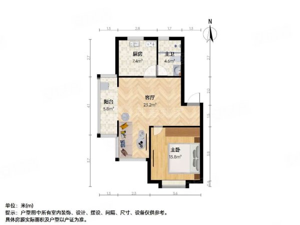 大华锦绣华城十街区1室1厅1卫56.47㎡南426万