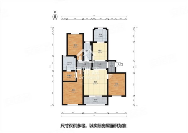 泰达MSD佰席3室2厅2卫157.28㎡南北460万