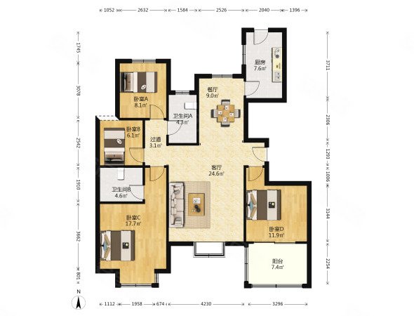 土建已改完 全明户型 南北通透 保利海上罗兰