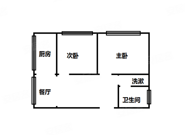 裕丰园小区2室2厅1卫72.87㎡南北62.5万