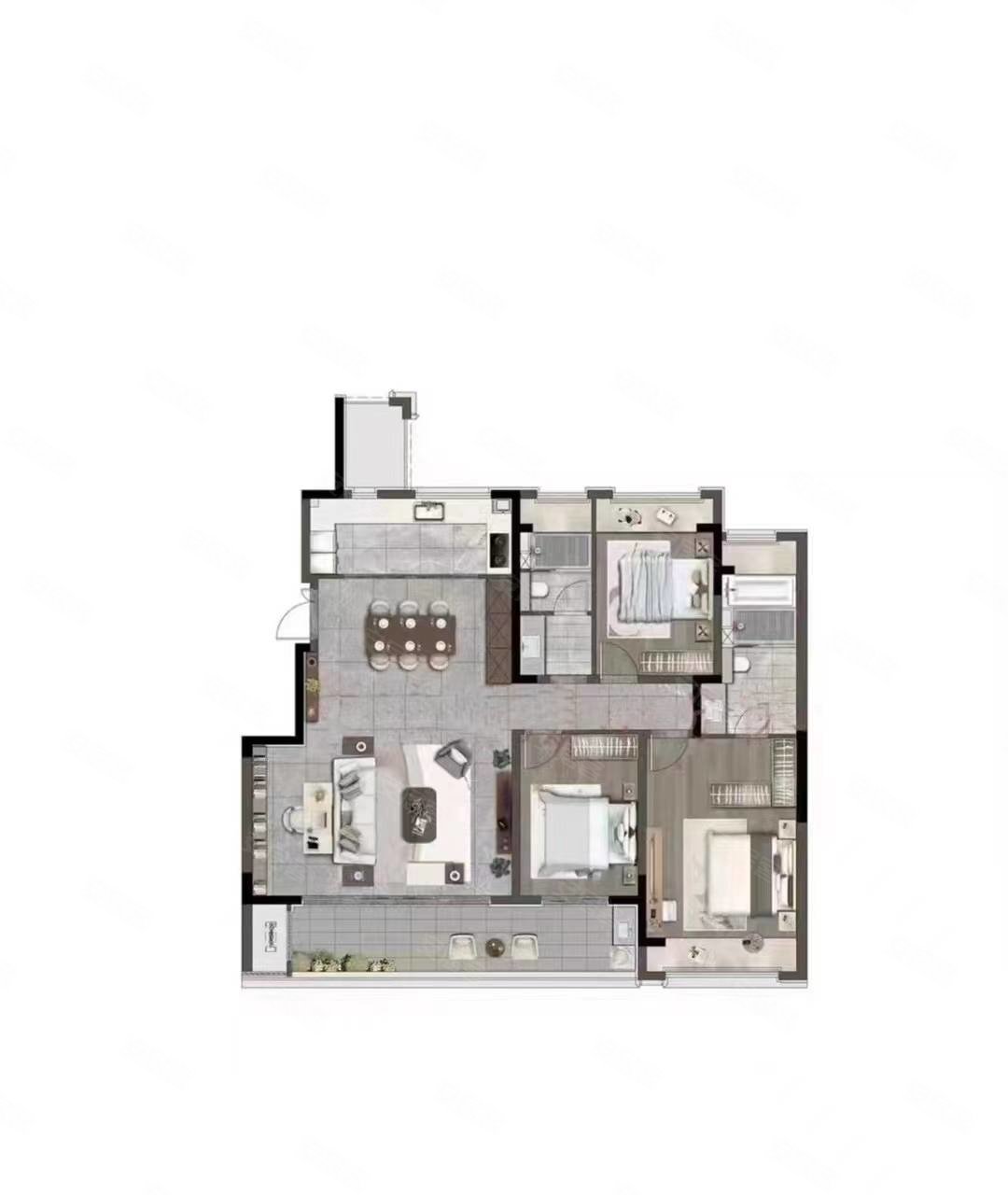 橡树澜湾二期95平126万毛坯三房一卫满两年可以上