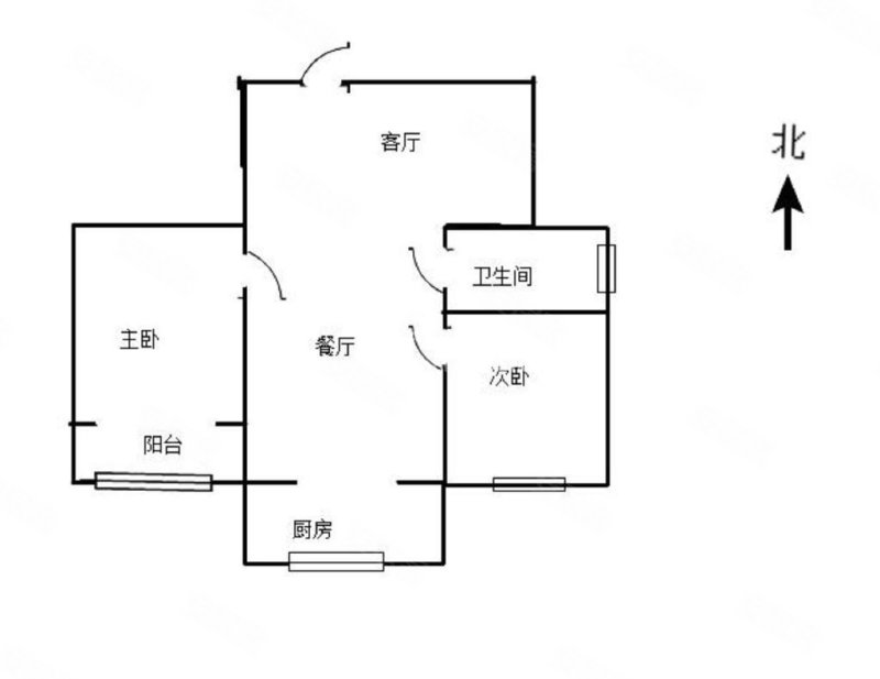 楠洋小区2室2厅1卫90㎡南北40万