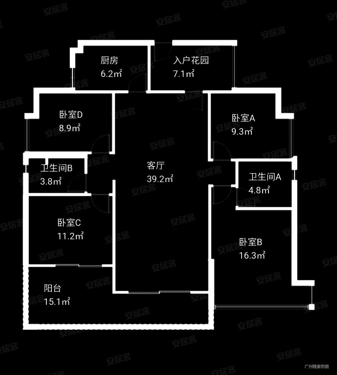 越秀滨海隽城4室2厅2卫141.69㎡南400万