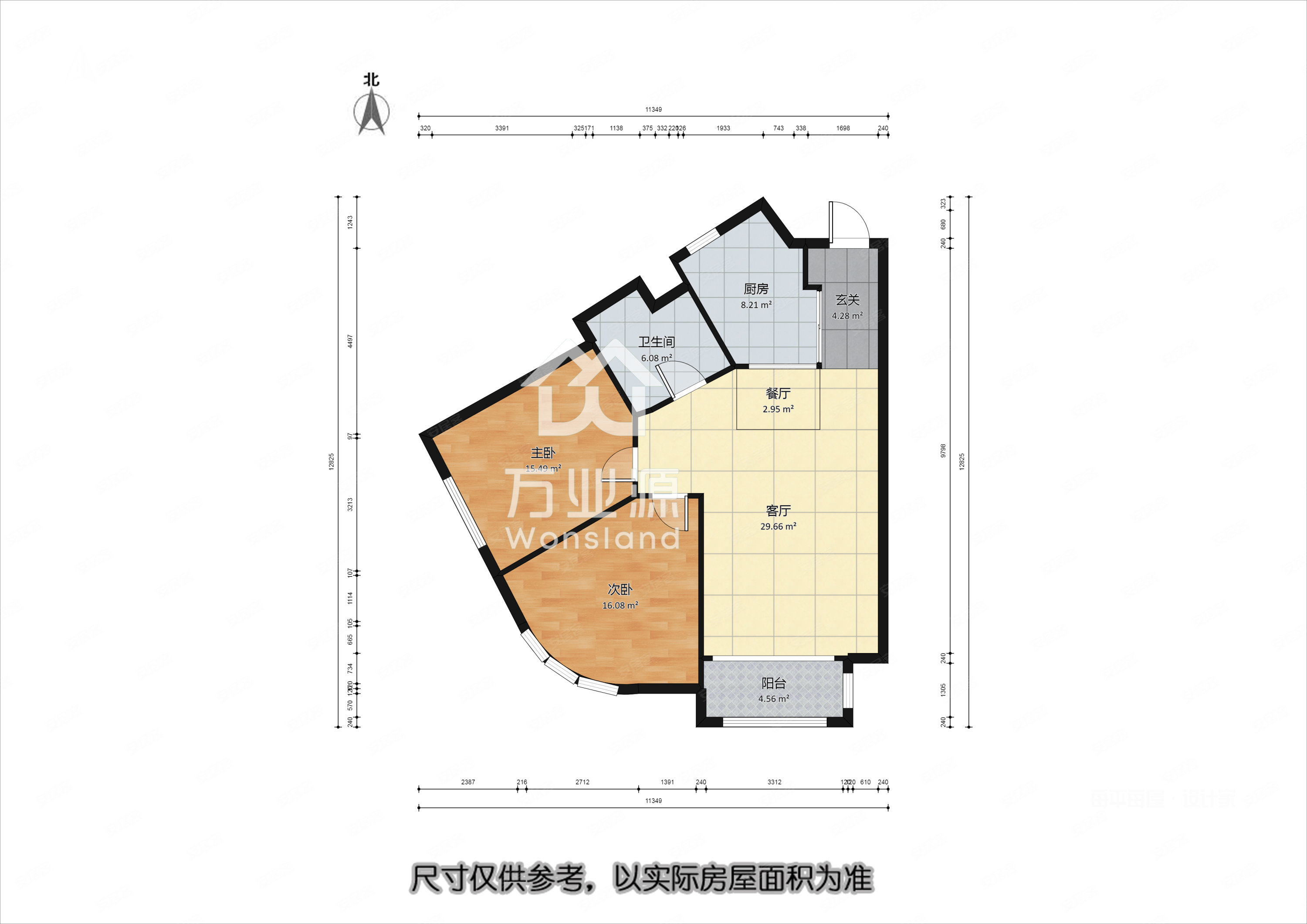 万科双子座2室2厅1卫105.2㎡南159万