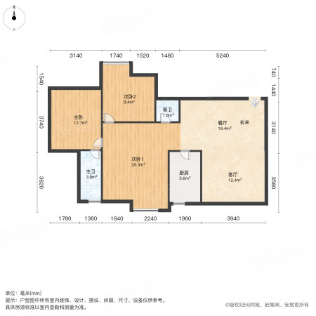 战峰雅苑3室2厅2卫109.24㎡南115万