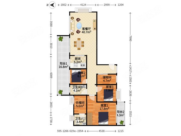 【多图】缇香名苑,景田南租房,耀华旁,出门,内排看花园安静,居家必看