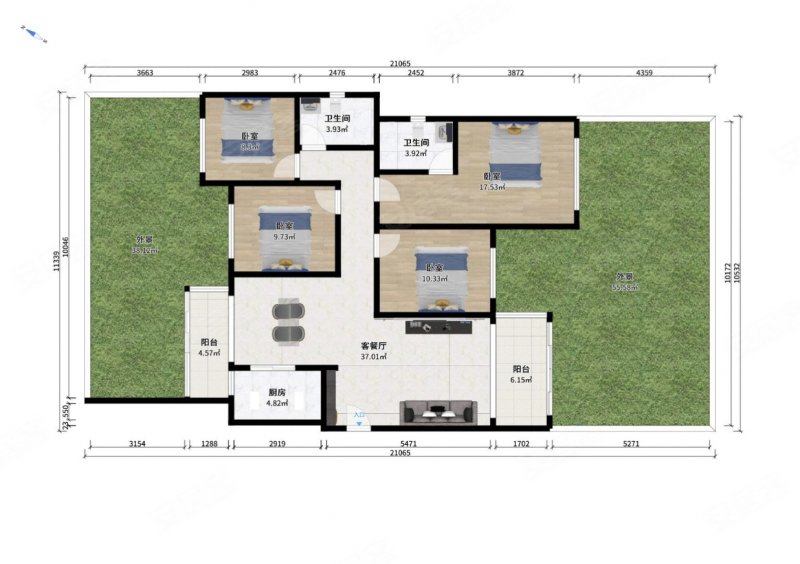 一楼带花园 次新洋房 南北通透 一梯两户 套四,保利熙园二手房,245万