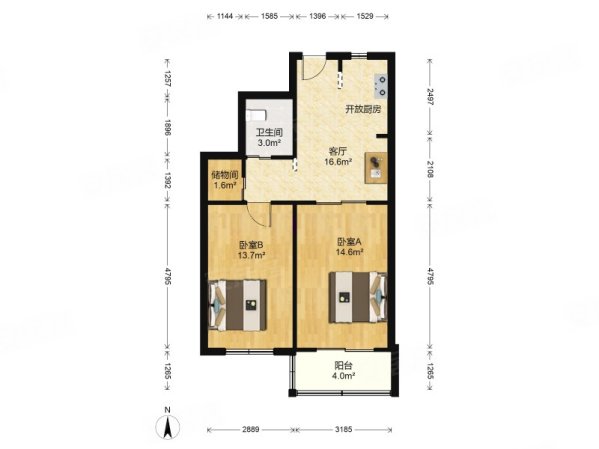 慎兴南里2室0厅1卫67.18㎡南185万