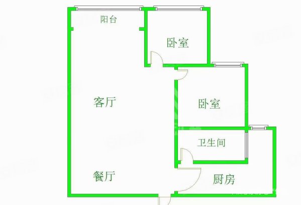 中建华府(EF区)2室2厅1卫72.21㎡南北60万