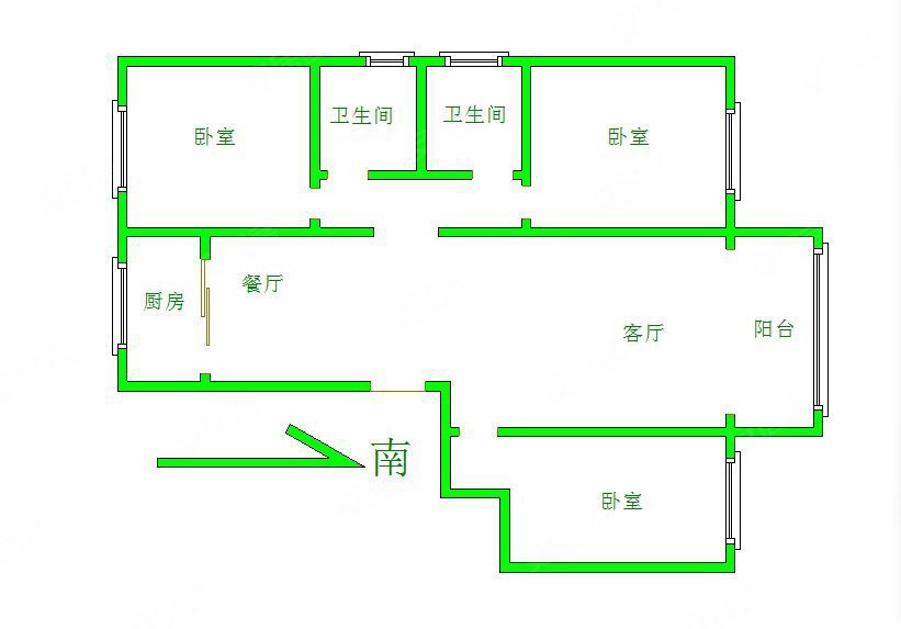 昶龙壹号院3室2厅2卫141㎡南北116万