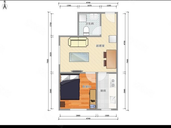 北京通州次渠次渠嘉园四区亦庄线次渠南 次渠嘉园4区精装一居室 民水