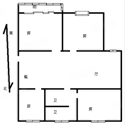 福基旭东新城3室1厅1卫91.49㎡南北113万