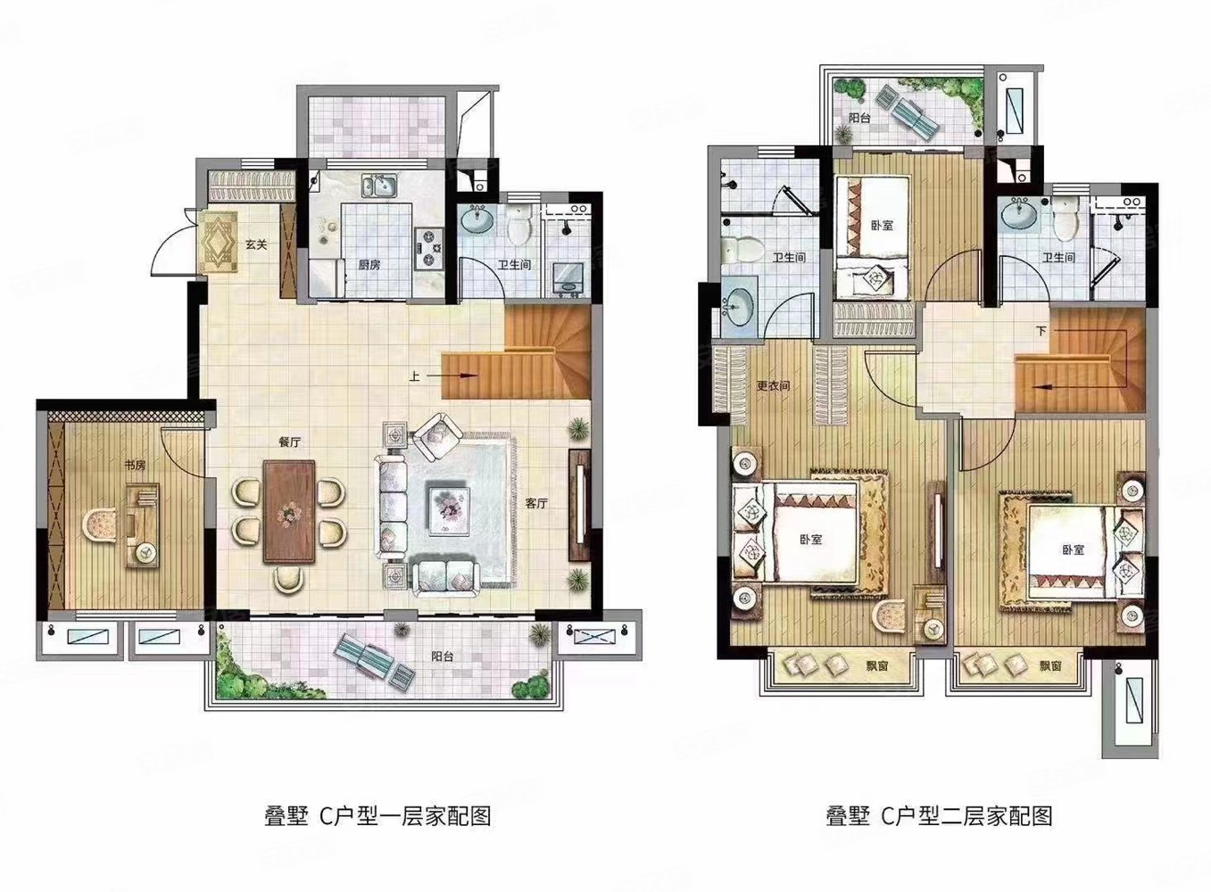 平澜府精装160平跃层上下大露台168万价格面议