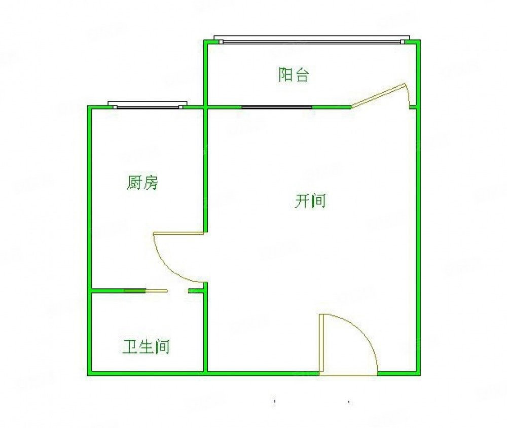 大洋江畔雅苑1室0厅1卫36.38㎡南北238万