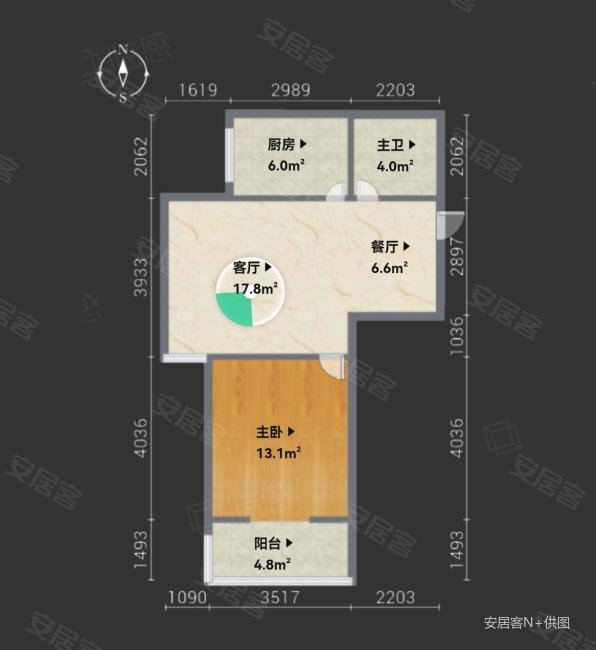 金桥国际1室1厅1卫67㎡南39.8万