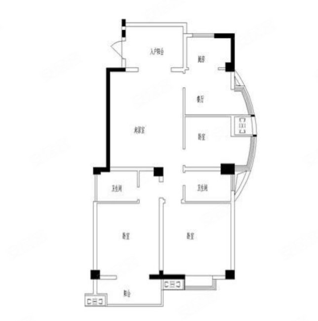 玉融瀚景园3室2厅2卫125.63㎡南北75万