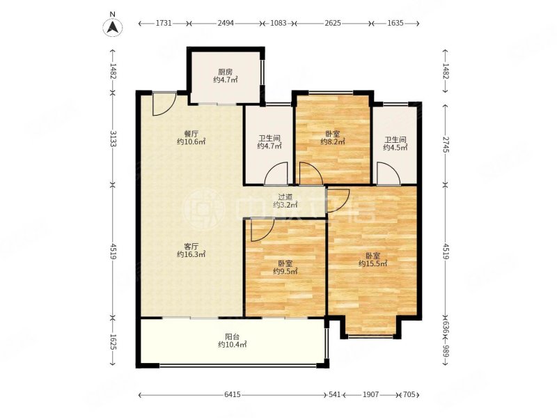 融创福州府C区3室1厅1卫108㎡东南250万