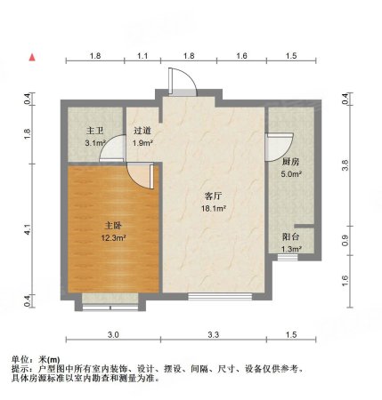 远洋城滨愉花园1室1厅1卫67.48㎡南48万